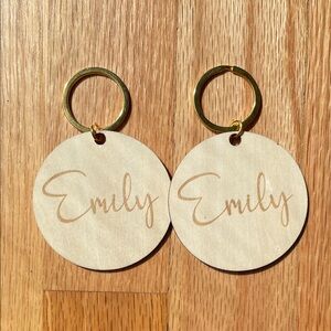 Personalized Wooden Keychain Set